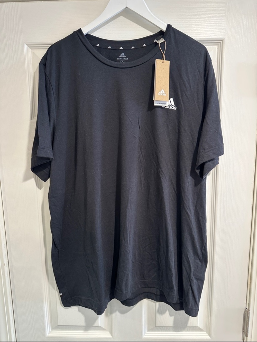 adidas Black Short Sleeve Crew Tee with Logo